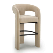 TOV Furniture Malone counter height stool with wooden legs and cushioned seat, suitable for kitchen or bar area.