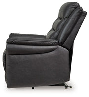 Signature Design by Ashley Oatman Power Lift Recliner in fabric with plush cushioning and a sturdy lift mechanism.