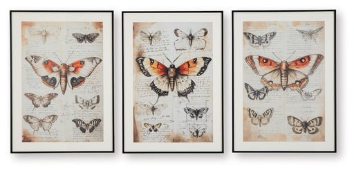 Jossletts - Wall Art Set (Set of 3) - Orange / Black / Ivory - R&R Furniture Gallery (Fountain Valley, CA)