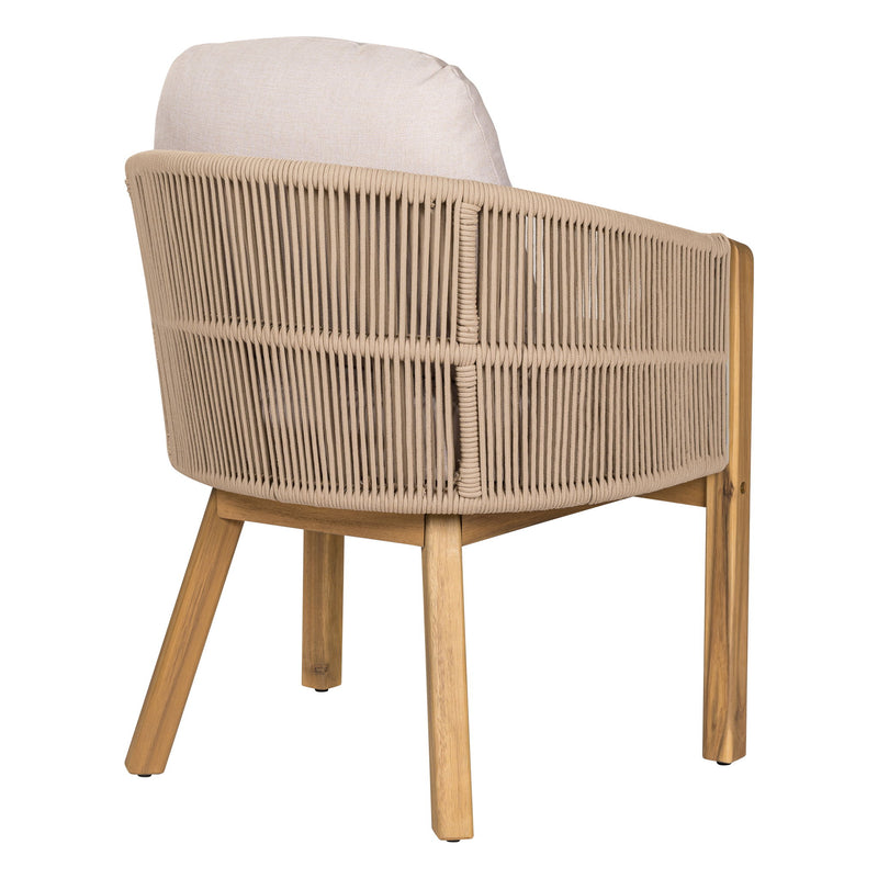 Grotta - Outdoor Dining Arm Chair (Set of 2) - Teak / Beige - R&R Furniture Gallery (Fountain Valley, CA)