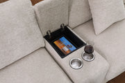 Celine - Fabric Corner Sectional Sofa With Right-Facing Chaise, Cupholders, And Charging Ports - R&R Furniture Gallery (Fountain Valley, CA)