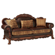 Dresden - Sofa - Bone PU & Gold Patina - R&R Furniture Gallery (Fountain Valley, CA)
