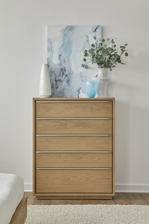 One Coastal Modern Five Drawer Chest in Bisque - R&R Furniture Gallery (Fountain Valley, CA)