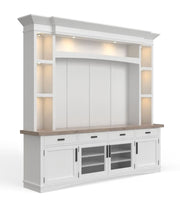 Americana Modern - TV Console with Hutch, Backpanel and LED Lights - R&R Furniture Gallery (Fountain Valley, CA)