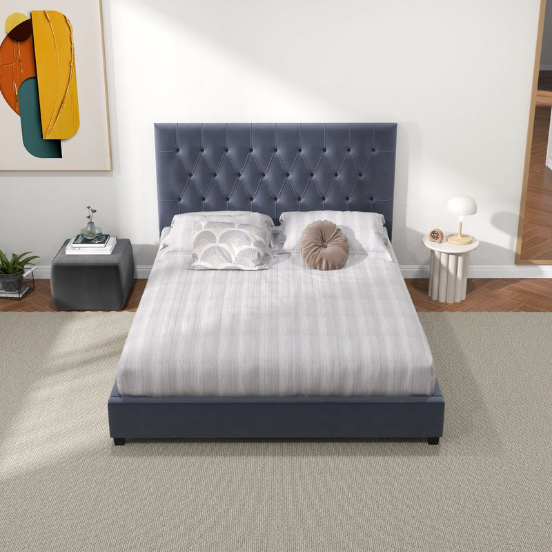 Donald - Mid-Century Modern Upholstered Platform Bed - R&R Furniture Gallery (Fountain Valley, CA)