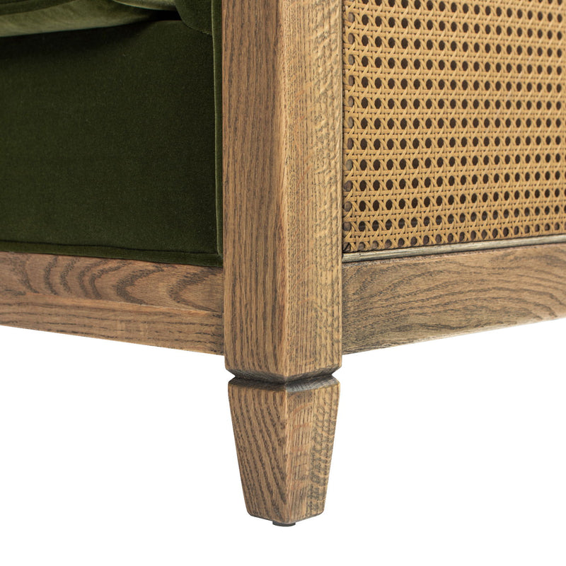 Georgia - Cane Tuxedo Armchair - Olive Green - R&R Furniture Gallery (Fountain Valley, CA)