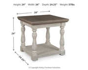 Havalance - Rectangular End Table - Gray / White - R&R Furniture Gallery (Fountain Valley, CA)
