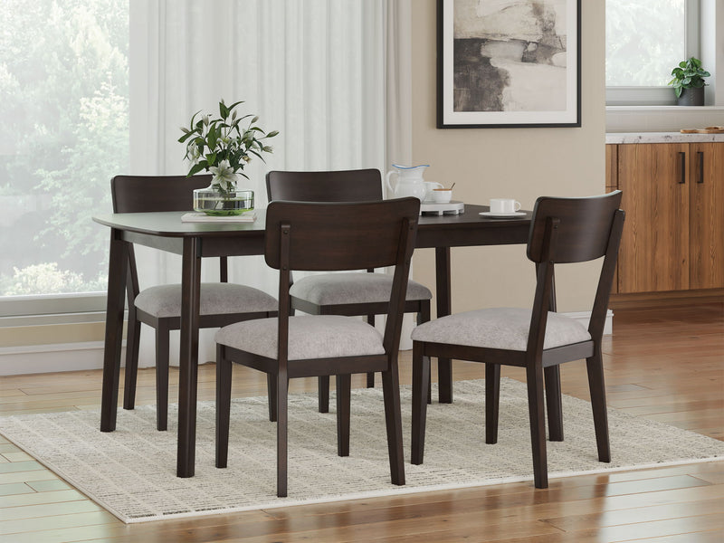 Mallenette - Dining Room Table Set (Set of 5) - Merlot - R&R Furniture Gallery (Fountain Valley, CA)