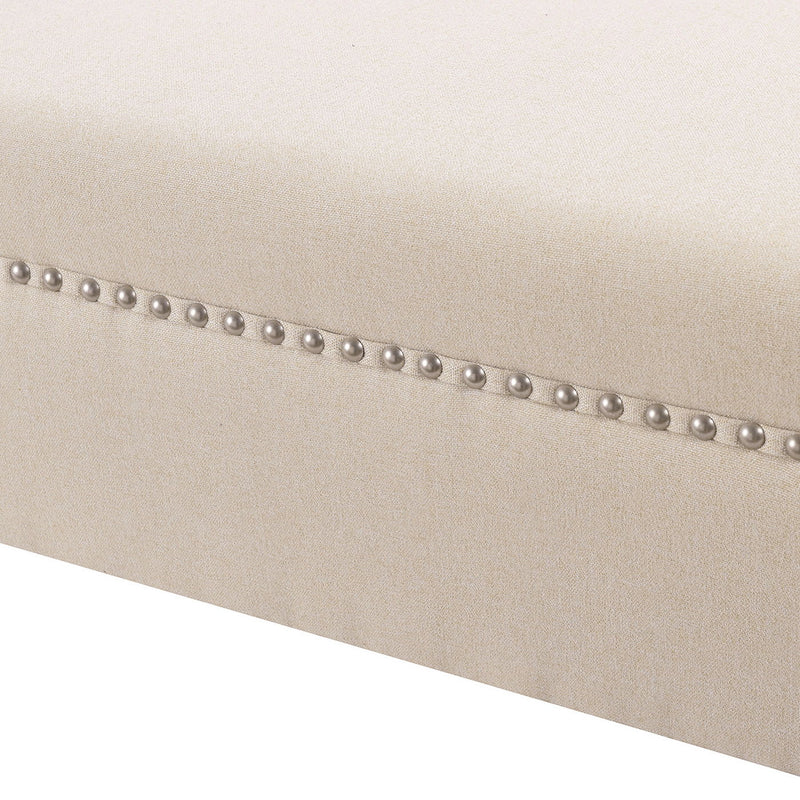 Kathy - Roll Arm Entryway Accent Bench - Sky Neutral Beige - R&R Furniture Gallery (Fountain Valley, CA)