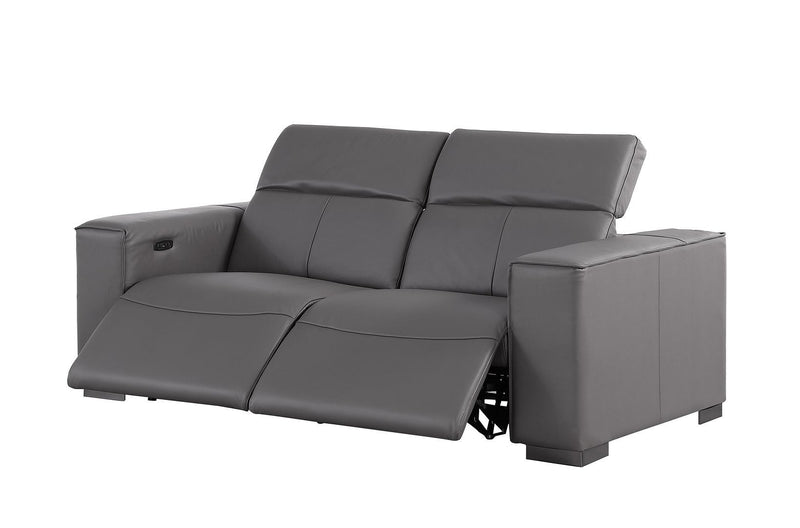 1208 - Leather Reclining Set (Sofa, Loveseat & Chair With 6 Power Recliners)
