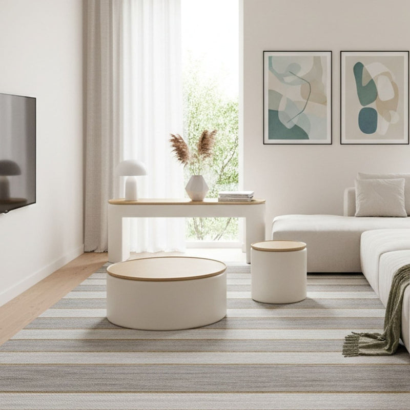 Oskar Lift Top Round End Table in Barley