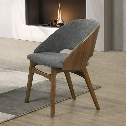 Delmon - Side Chair (Set of 2) - Gray / Dark Walnut - R&R Furniture Gallery (Fountain Valley, CA)