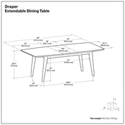 Rectangular dining table by Simpli-Home with a wooden finish, showcasing its sturdy design and spacious surface for meals.