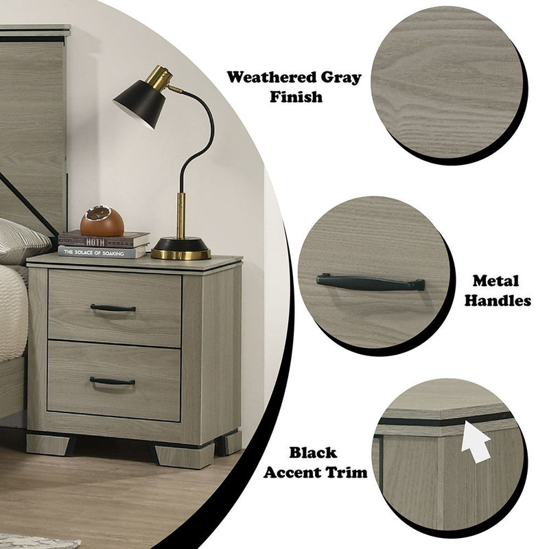 Joanna - Nightstand - Weathered Gray - R&R Furniture Gallery (Fountain Valley, CA)