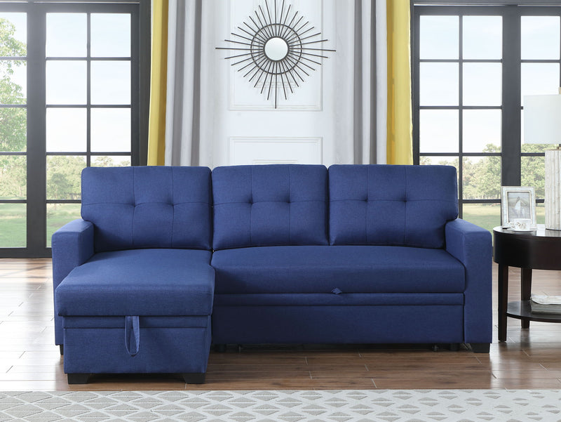 Upholstered Pull Out Sectional Sofa With Chaise - R&R Furniture Gallery (Fountain Valley, CA)