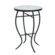 Outdoor Round Side Table With Mosaic Style Top And Curved Iron Legs - R&R Furniture Gallery (Fountain Valley, CA)