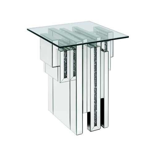 Noralie - 20" End Table With Faux Diamonds - Mirrored - R&R Furniture Gallery (Fountain Valley, CA)