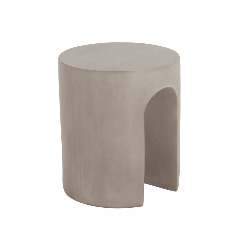 Outdoor Round With U Shape Side Table - Light Gray - R&R Furniture Gallery (Fountain Valley, CA)
