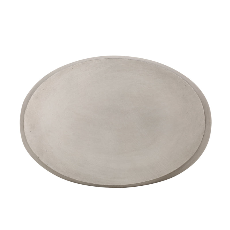 Outdoor oval-shaped side table by Noble House, featuring a sleek design with a sturdy surface for outdoor use.