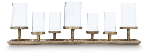 Wallmond - Candle Holder - Antique Brass Finish - R&R Furniture Gallery (Fountain Valley, CA)