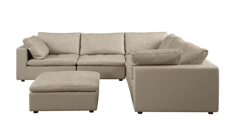 1100 - 6-Piece L-Shaped Sectional (Top-Grain Italian Leather)