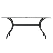 Outdoor Aluminum Dining Table With Lattice Design And Center Umbrella Hole - Black - R&R Furniture Gallery (Fountain Valley, CA)