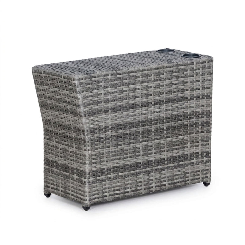 Gray mix Shick outdoor side table by LSI Patio Furniture featuring a modern design and sturdy construction for outdoor use.