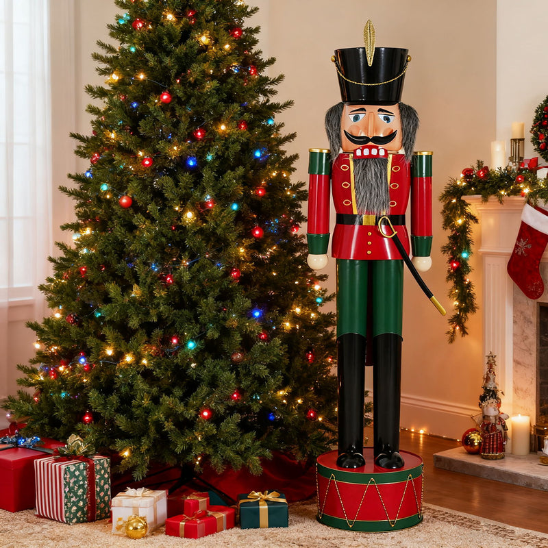 Noble House Classic Nutcracker Christmas holiday decor in green and red, featuring a traditional nutcracker figure.