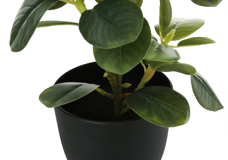 14" Tall, Artificial Plant, Ficus, Indoor, Faux, Fake, Table, Greenery, Potted, Decorative (Set of 2) - Green / Black - R&R Furniture Gallery (Fountain Valley, CA)