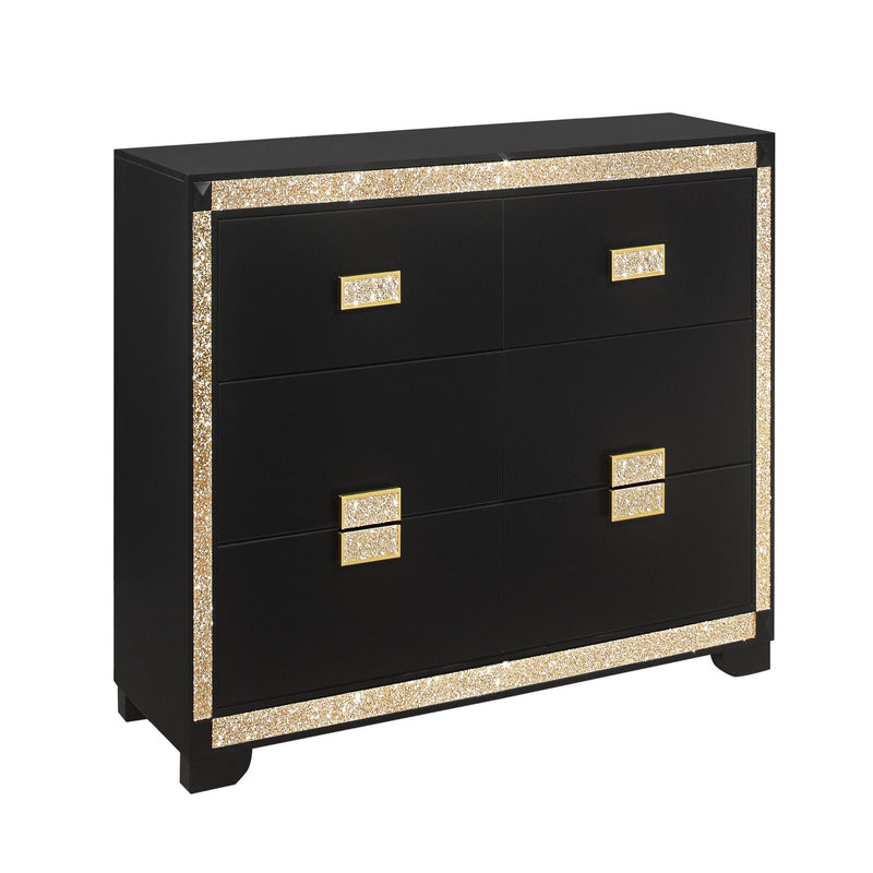 Lively - Dresser With Glitter Detail And Thick Bar Handle Hardware - Black - R&R Furniture Gallery (Fountain Valley, CA)
