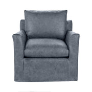 Classic Home Cassiano swivel chair with padded upholstery and wooden base, designed for comfortable seating and modern style.