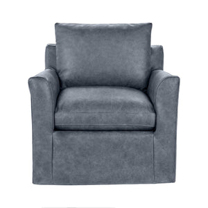 Classic Home Cassiano swivel chair with padded upholstery and wooden base, designed for comfortable seating and modern style.