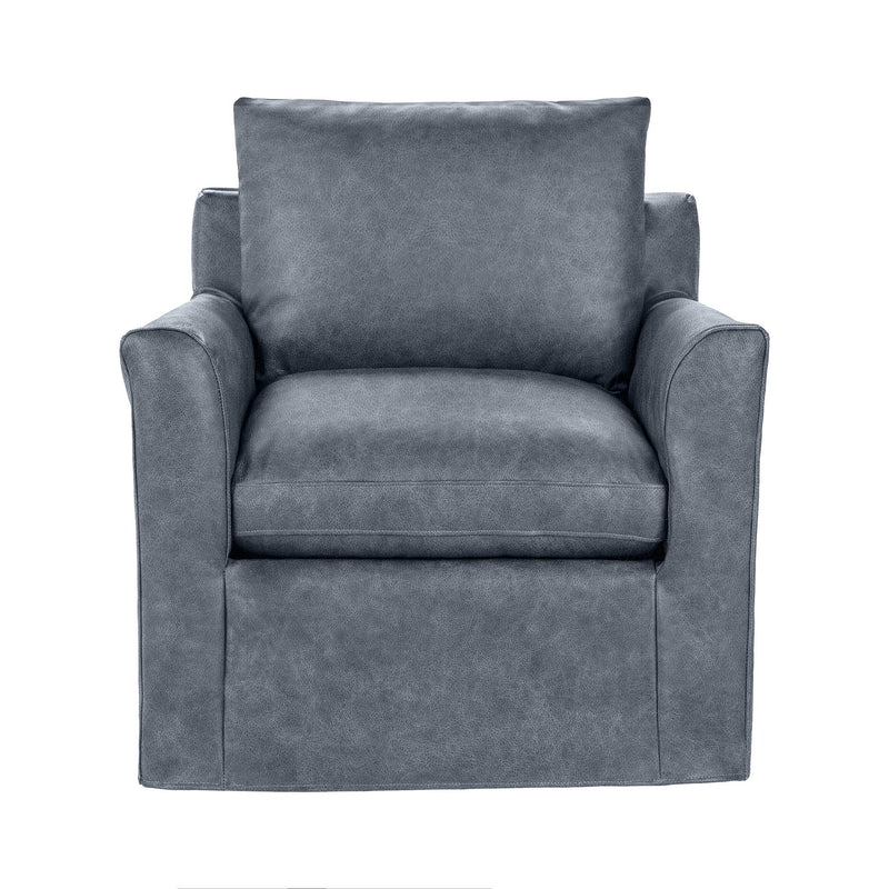 Classic Home Cassiano swivel chair with padded upholstery and wooden base, designed for comfortable seating and modern style.