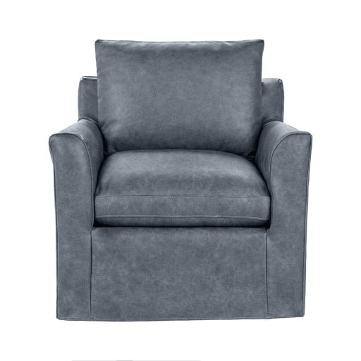 Classic Home Cassiano swivel chair with padded upholstery and wooden base, designed for comfortable seating and modern style.