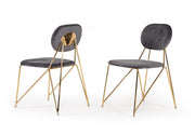 Carol Modern Grey Fabric Dining Chair (Set of 2) — view 3
