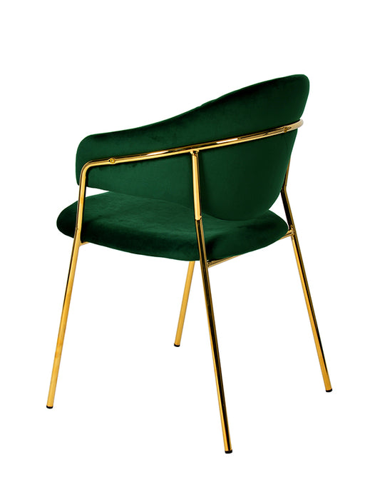 Trevor Modern Green Velvet & Gold Dining Chair (Set of 2) — view 2