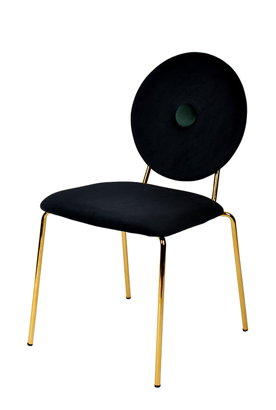 Justine Modern Black & Green Velvet Dining Chair — view 3