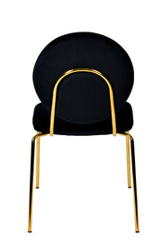 Justine Modern Black & Green Velvet Dining Chair — view 5