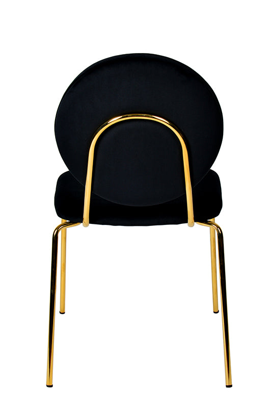 Justine Modern Black & Green Velvet Dining Chair — view 5