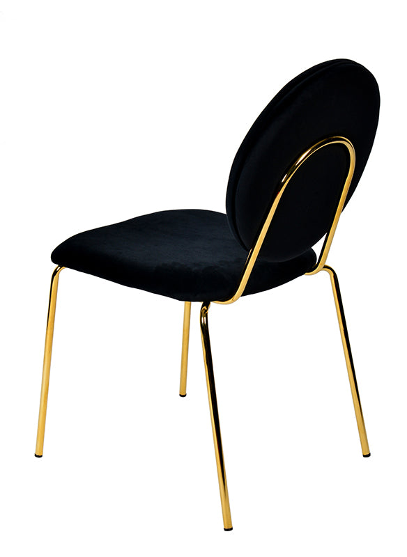 Justine Modern Black & Green Velvet Dining Chair — view 4