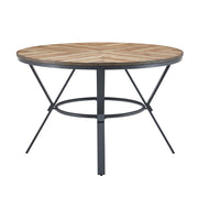 Modern Style Indoor Dining Round Table With Metal Legs - Light Birch - R&R Furniture Gallery (Fountain Valley, CA)