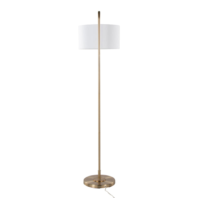 Lumi Source Puck contemporary floor lamp with a sleek, minimalist design and round base, ideal for modern living spaces.