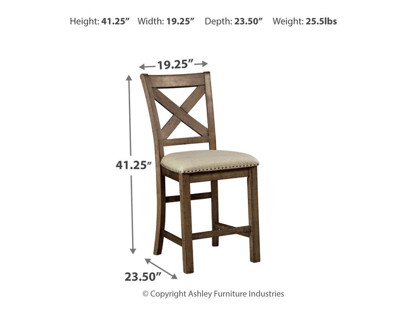 Moriville - Upholstered Barstool (Set of 2) - Beige - R&R Furniture Gallery (Fountain Valley, CA)