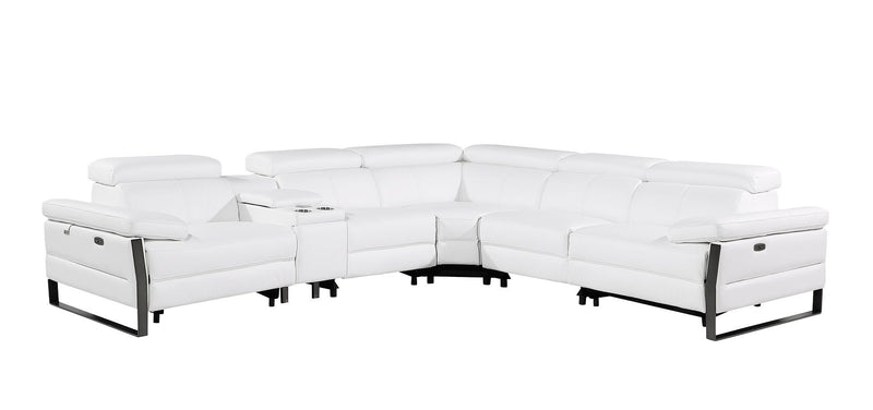 1246 - 6-Piece L-Shaped Modular Power Reclining Sectional With 3 Power Recliners And Power Headrests