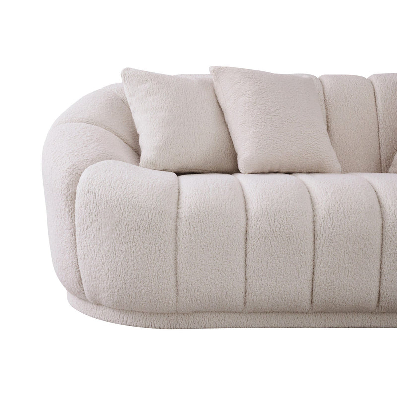 Maximilian - Modern Japandi Style Tight Back Boucle Couches - R&R Furniture Gallery (Fountain Valley, CA)