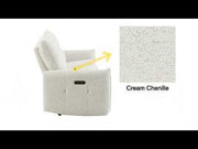 Lalisa - Power Motion Loveseat With USB Port - Cream Chenille - R&R Furniture Gallery (Fountain Valley, CA)
