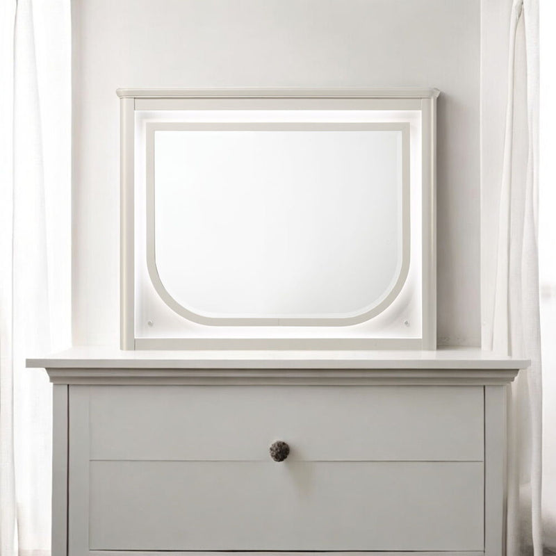 Laveda - Mirror With LED - Pearl White - R&R Furniture Gallery (Fountain Valley, CA)