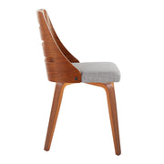 Lumi Source Trevi mid-century modern dining chair with wooden legs and upholstered seat, designed as a stylish side chair.