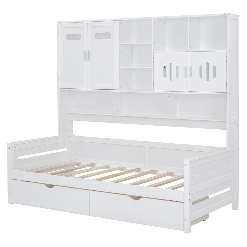 Daybed With All-In-One Cabinet And Shelf - R&R Furniture Gallery (Fountain Valley, CA)