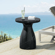 Outdoor / Indoor Travertine Side Table Lightweight - R&R Furniture Gallery (Fountain Valley, CA)